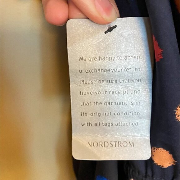 Maggy London Polka Dot Long Balloon Sleeve Dress With Cutout Back and Tie Waist - Picture 8 of 11